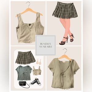 Black and White Plaid Skirt